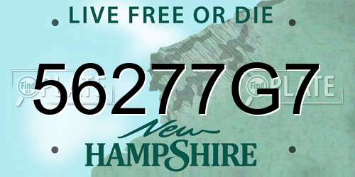 56277G7 New Hampshire License Plate