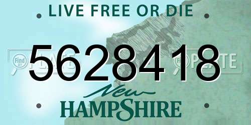 5628418 New Hampshire License Plate