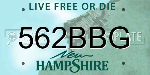 562BBG New Hampshire License Plate