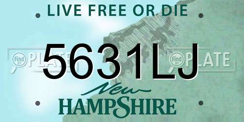 5631LJ New Hampshire License Plate