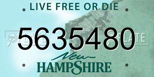 5635480 New Hampshire License Plate