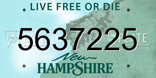 5637225 New Hampshire License Plate
