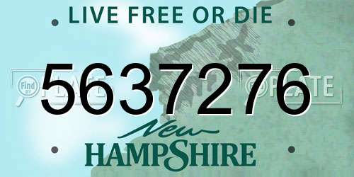 5637276 New Hampshire License Plate