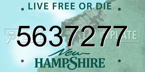 5637277 New Hampshire License Plate