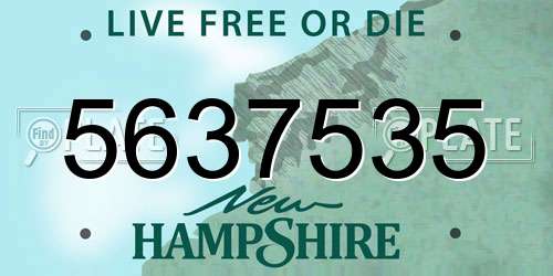 5637535 New Hampshire License Plate