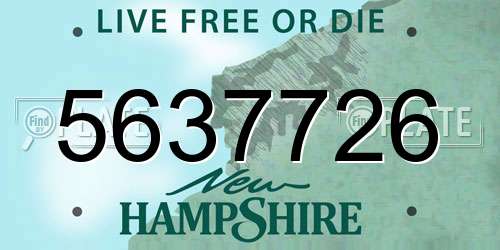 5637726 New Hampshire License Plate