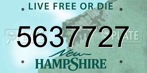 5637727 New Hampshire License Plate