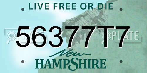 56377T7 New Hampshire License Plate