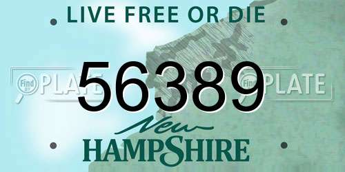 56389 New Hampshire License Plate