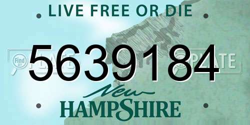 5639184 New Hampshire License Plate