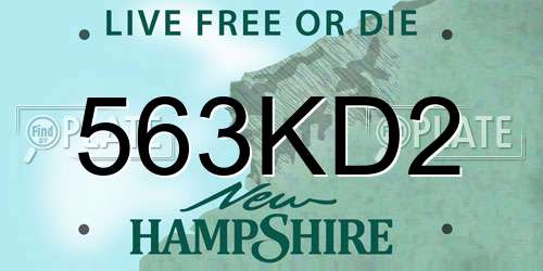 563KD2 New Hampshire License Plate