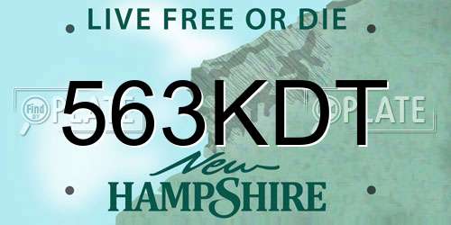 563KDT New Hampshire License Plate
