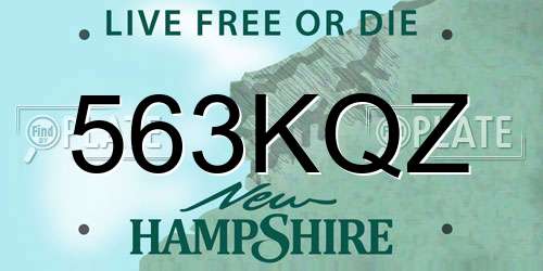 563KQZ New Hampshire License Plate