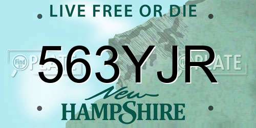 563YJR New Hampshire License Plate