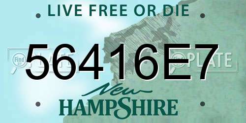 56416E7 New Hampshire License Plate
