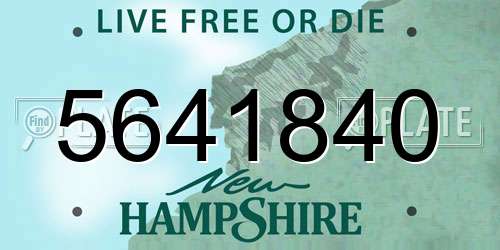 5641840 New Hampshire License Plate