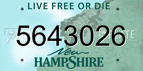 5643026 New Hampshire License Plate