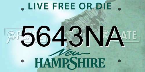5643NA New Hampshire License Plate