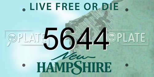 5644 New Hampshire License Plate