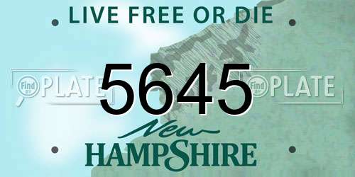 5645 New Hampshire License Plate
