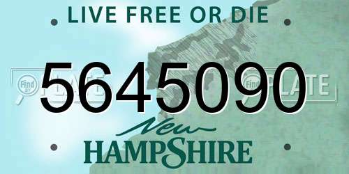 5645090 New Hampshire License Plate