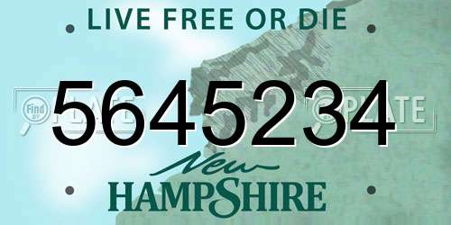 5645234 New Hampshire License Plate