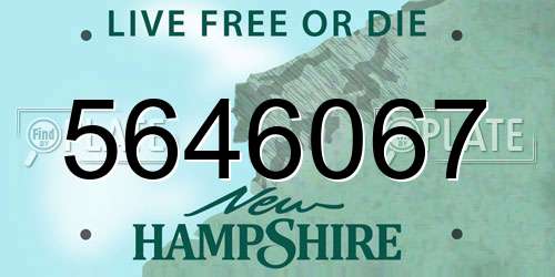 5646067 New Hampshire License Plate