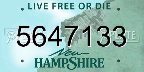 5647133 New Hampshire License Plate
