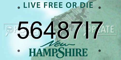 56487I7 New Hampshire License Plate