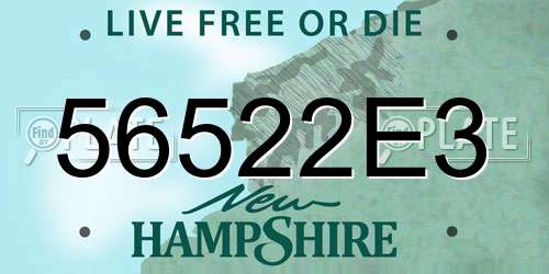 56522E3 New Hampshire License Plate