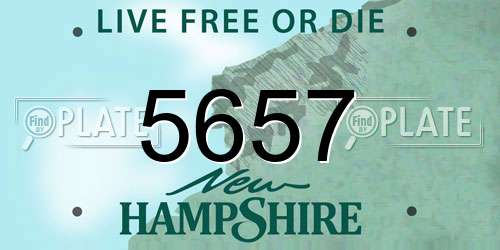 5657 New Hampshire License Plate