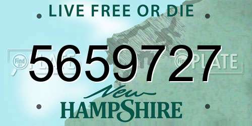 5659727 New Hampshire License Plate
