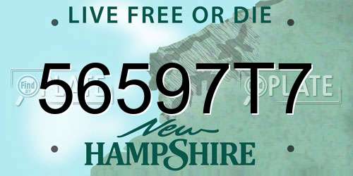 56597T7 New Hampshire License Plate