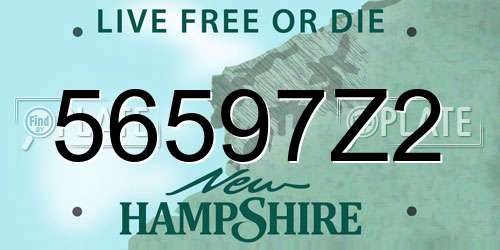 56597Z2 New Hampshire License Plate