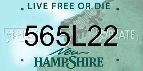 565L22 New Hampshire License Plate