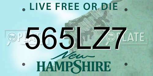 565LZ7 New Hampshire License Plate