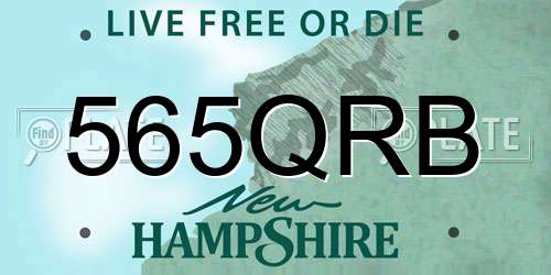 565QRB New Hampshire License Plate