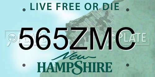 565ZMC New Hampshire License Plate