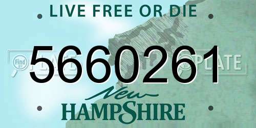 5660261 New Hampshire License Plate