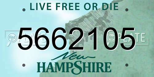 5662105 New Hampshire License Plate
