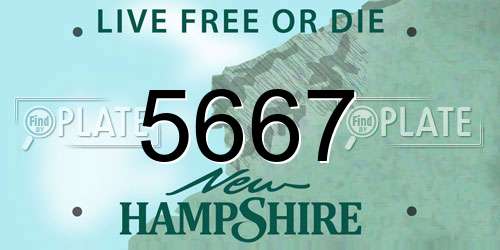 5667 New Hampshire License Plate