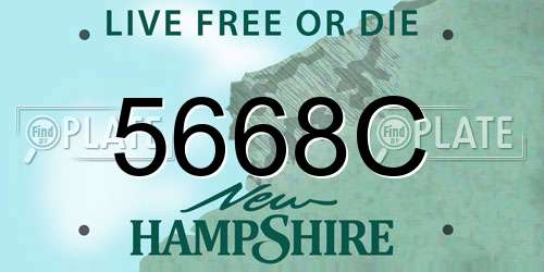 5668C New Hampshire License Plate