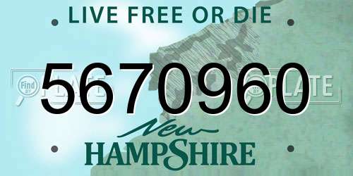5670960 New Hampshire License Plate