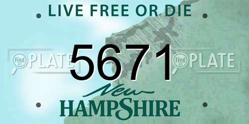 5671 New Hampshire License Plate