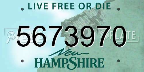 5673970 New Hampshire License Plate