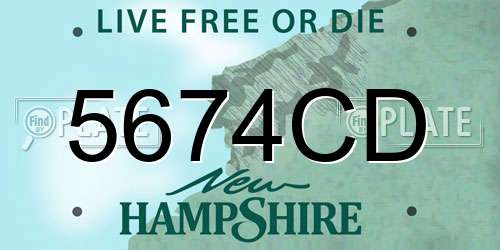 5674CD New Hampshire License Plate
