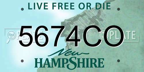 5674CO New Hampshire License Plate