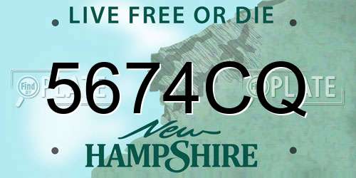 5674CQ New Hampshire License Plate