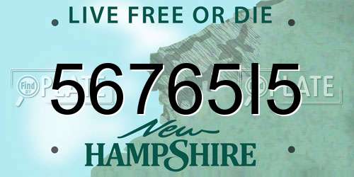 56765I5 New Hampshire License Plate