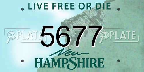5677 New Hampshire License Plate